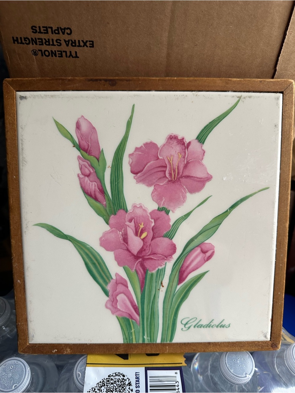 Vintage Floral Tile Wall Art - Made in Italy